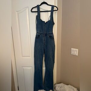 Free people denium jumpsuit